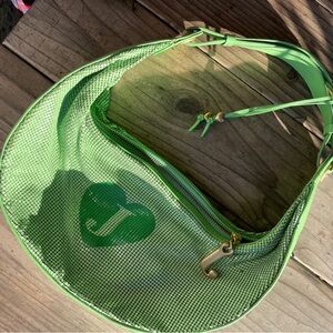 Y2K Juicy Couture Rare Green Chainmail Mesh Green Graffiti Shoulder Bag